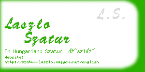 laszlo szatur business card